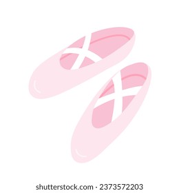 Vector ballet pointe shoes flat illustration