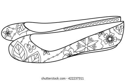 vector ballet shoes coloring