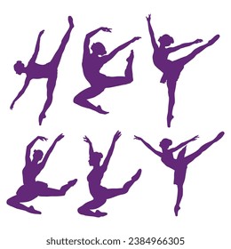 vector ballet silhouettes collection illustration