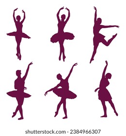 vector ballet silhouettes collection illustration