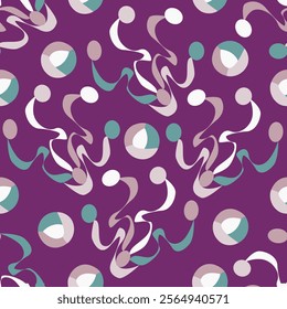 Vector - ballons abstract colored art seamless pattern.