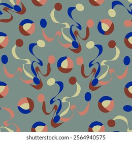 Vector - ballons abstract colored art seamless pattern.