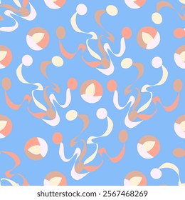 Vector - ballons abstract colored art seamless pattern.