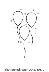 Vector ballons illustration. 10 eps linear art. Balloons logo isolated on white background. Balloons icons for party. 