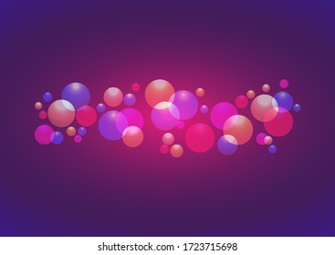 Fondo de globo vectorial, tendencia de color 2020, rosa, púrpura y azul