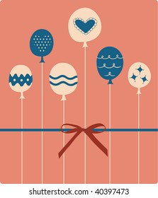 vector balloon birthday card design