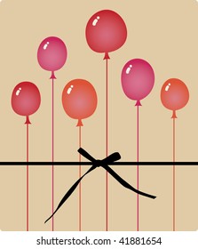 vector balloon birthday card design