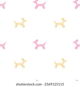 Vector balloon in dog shape seamless pattern