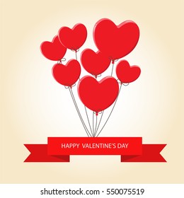 vector balloon hearts valentine's day