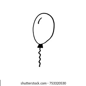 Vector balloon icon. Doodle hand drawn sign. Illustration for print, web