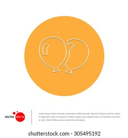 Vector Balloon icon, Flat design style