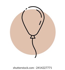 Vector balloon icon on the background of a beige circle