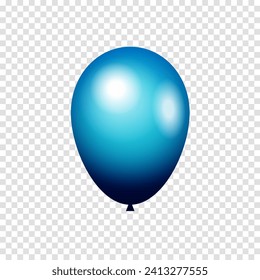 Vector balloon illustration for birthday card, party, design, flyer, poster, decor, banner, web, advertising, holiday, Celebration, background, blue color.