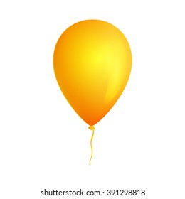 Vector balloon isolated. Orange balloon. Bright colorful vector illustration. Isolated on white.