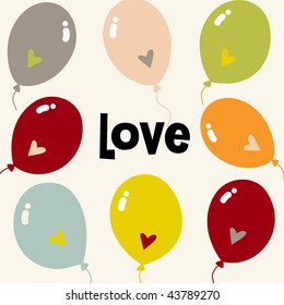 vector balloon with love card design