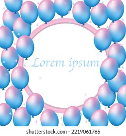 Vector balloon pink background with white frame.You can put your text in frame.The balloon is grouped for easy to arrange. 