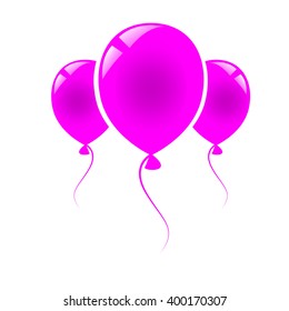 Vector balloon. Purple balloon. Realistic vector illustration