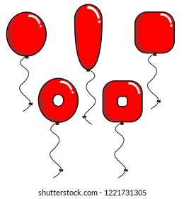 Vector balloon set kid, birthday or celebrate tamplate