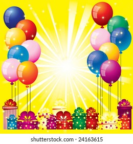 Vector  Balloons and boxes