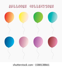 vector balloons collection with different color