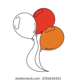 Globos vectoriales coloreados sobre fondo blanco.