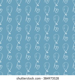 Vector Balloons. Hand Drawn doodle Balloons Seamless Pattern