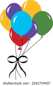 
ilustración de globos vectoriales en diferentes colores globos para celebración