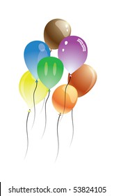 Vector balloons isolated on white background. The different graphics are all on separate layers so they can easily be moved or edited individually.