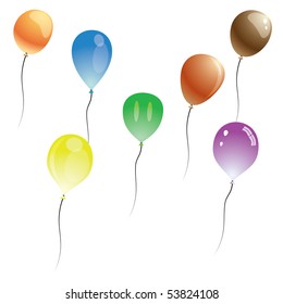 Vector balloons isolated on white background. The different graphics are all on separate layers so they can easily be moved or edited individually.