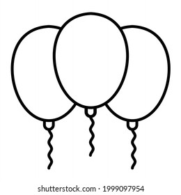 Vector Balloons Outline Icon Design
