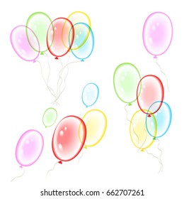 vector balloons set on white