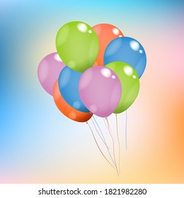 Vector balloons in the sky colorful