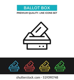 Vector ballot box icon. Voting, election concept. Premium quality graphic design. Modern signs, outline symbols collection, simple thin line icons set for website, web design, mobile app, infographics