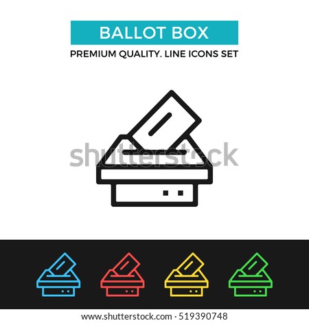 Vector ballot box icon. Voting, election concept. Premium quality graphic design. Modern signs, outline symbols collection, simple thin line icons set for website, web design, mobile app, infographics