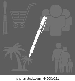 Vector ballpoint pen icon

