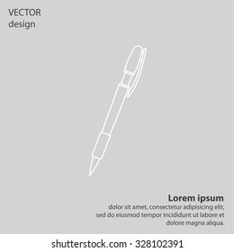 Vector ballpoint pen line icon
