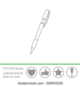 Vector ballpoint pen line icon