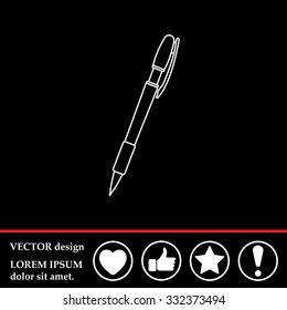 Vector ballpoint pen line icon
