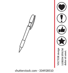 Vector ballpoint pen line icon