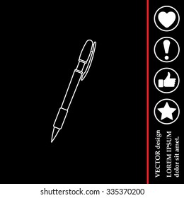 Vector ballpoint pen line icon