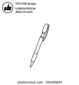 Vector ballpoint pen line icon 
