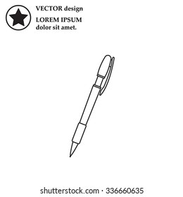 Vector ballpoint pen line icon