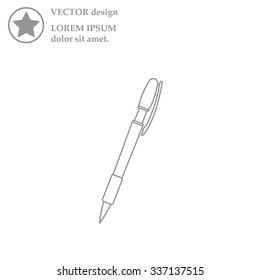 Vector ballpoint pen line icon