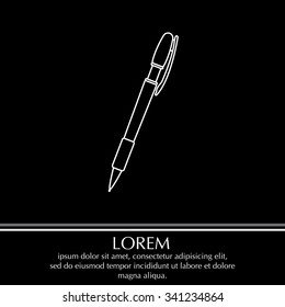 Vector ballpoint pen line icon