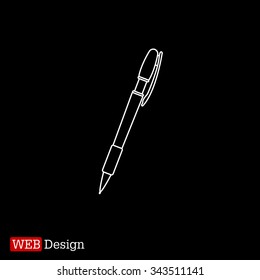 Vector ballpoint pen line icon 