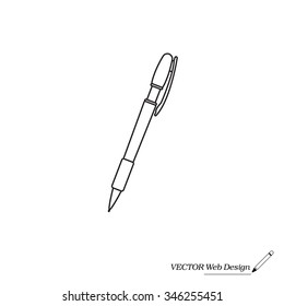 Vector ballpoint pen line icon