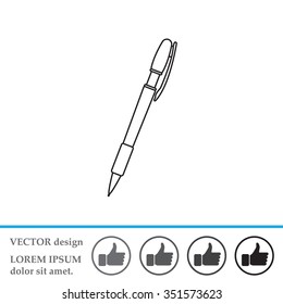Vector ballpoint pen line icon