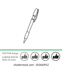 Vector ballpoint pen line icon
