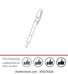 Vector ballpoint pen line icon