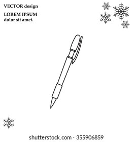 Vector ballpoint pen line icon